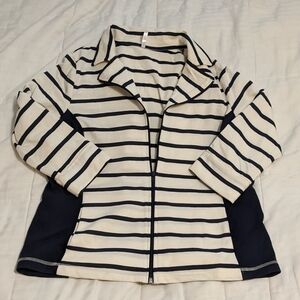 Passports 3/4 length sleeve lightweight striped jacket size small